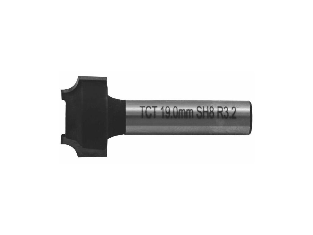 Fréza zaoblovací vydutá 19/12,7mm 43/11,8 R3,8 2z SK na dřevo - CZFD2B-ZD19-11
