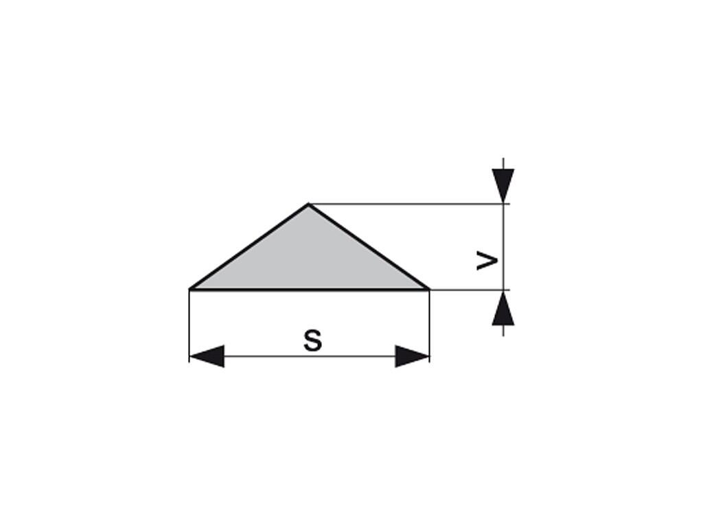 Diamantový pilník trojúhelníkový nízký 5,2x2,3/3 D76 Ra0,4 stř.jemný - URD87-76
