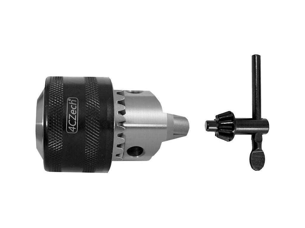 Sklíčidlo vrtačkové zubové s kličkou 3-16mm s kuželem B16, házivost do 0,25mm - 4CZ-H16K-B16