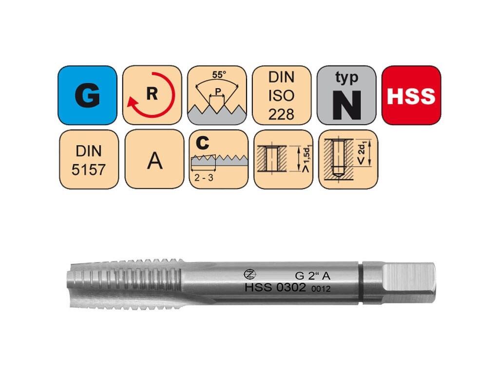 Sadový závitník G1 1/2" I A HSS DIN 5157 - 0302 - CZZ0302-G1-1/2"-I-A