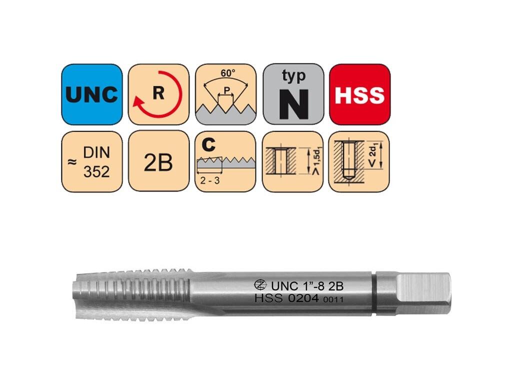 Sadový závitník UNC No.5-40 I 2B HSS DIN 352 - 0204 - CZZ0204-UNC-5-40-I-2B