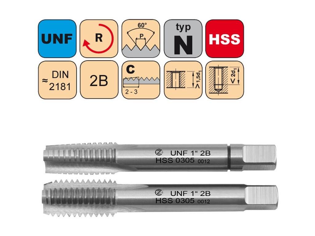 Sadový závitník UNF 5/16"-24 I+III SADA 2B HSS DIN 2181 - 0305 - CZZ0305-UNF-5/16"-24-SD-2B