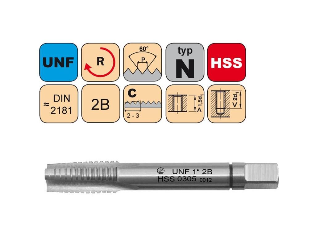 Sadový závitník UNF 1/2"-20 I 2B HSS DIN 2181 - 0305 - CZZ0305-UNF-1/2"-20-I-2B