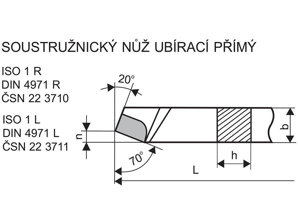 Soustružnický nůž ubírací přímý levý 16 x 16 S45 - DN3711-1616S45