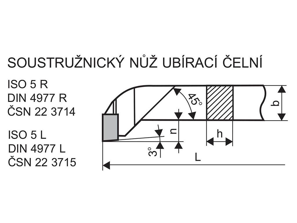 Soustružnický nůž ubírací čelní levý 50 x 50 x 400 H10 - DN3715-5050DH10