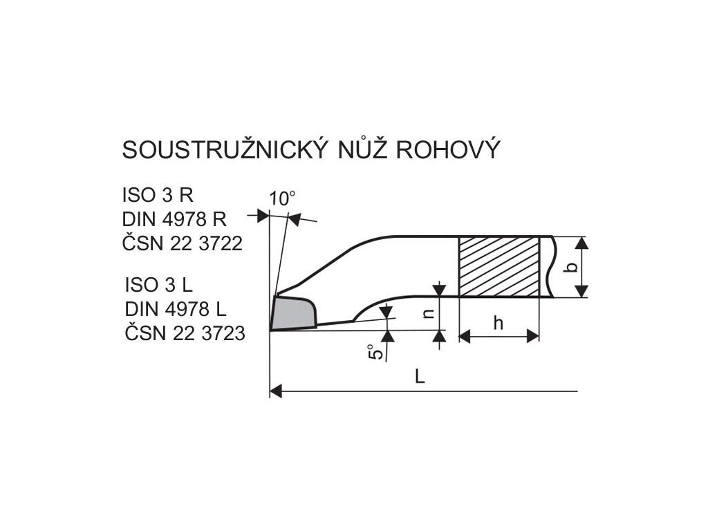 Soustružnický nůž rohový pravý 16 x 16 H10 - DN3722-1616H10