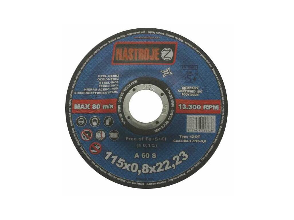 Kotouč řezný 115x0,8x22 na ocel a nerez - certifikát OSA - IM-1-115-0,8