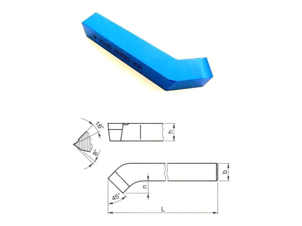Soustružnický nůž 12x12x100 ubírací ohnutý R DIN4952 - PK3520-12X12
