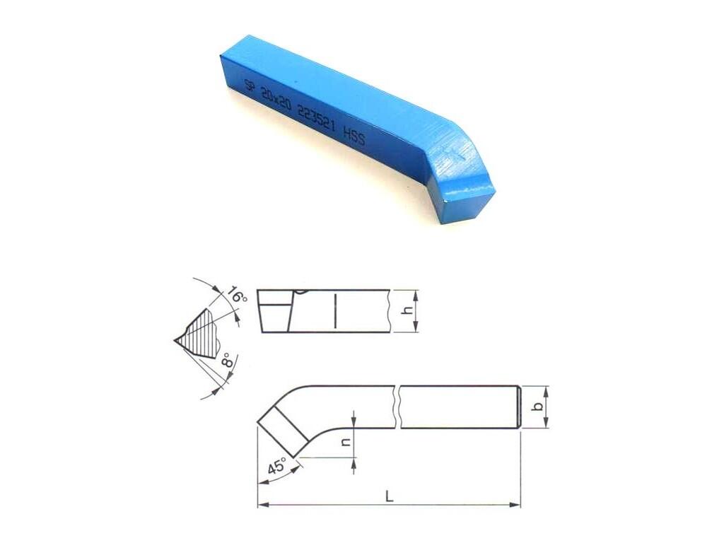 Soustružnický nůž 25x25x140 ubírací ohnutý L DIN4952 - PK3521-25X25