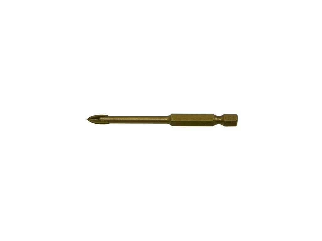 Vrták 4 břitý TiN univerz. do skla a dlaždic 5x70mm  6h.stopka - CZVS4B-0500