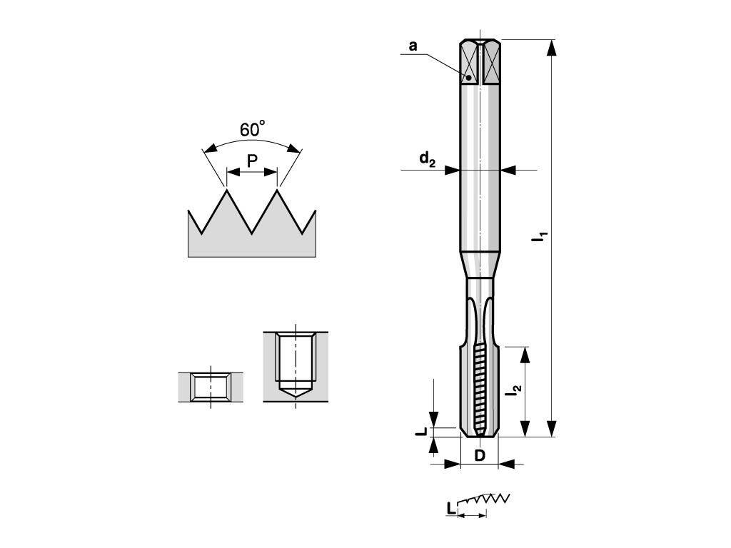 Závitník strojní M4 ISO1 HSSE CSN 22 3042 +NST+ - BU162-040TIN
