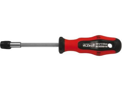 Držák bitů 1/4" 100mm s rukojetí s pojistkou profi - 4CZ-8320-19