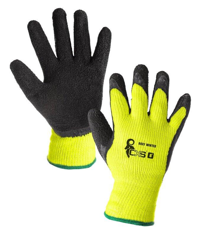 Rukavice ROXY WINTER, zimní, máčené v latexu, černo-žluté, vel. 12 b1/61 - CN-3700-010-160-12