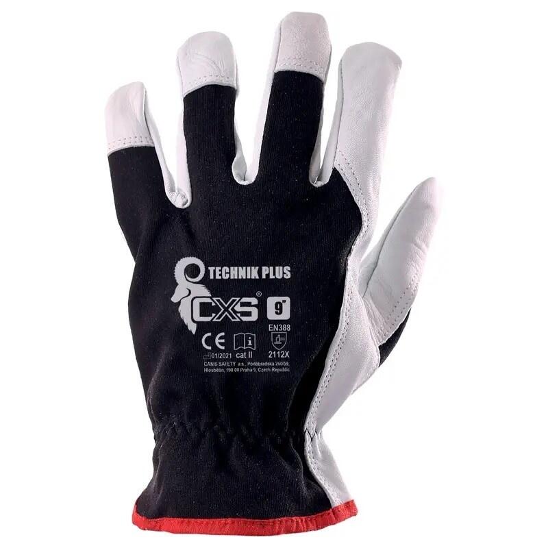 Rukavice TECHNIK PLUS, kombinované, černo-bílé, vel. 12 b1/12/240 - CN-3210-009-801-12