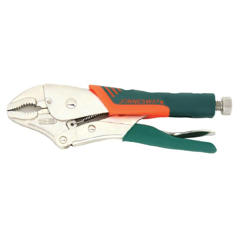 Kleště rychloupínací zakřivené 130mm Cr-V s PVC zelenou rukojetí - JW-P32M05C