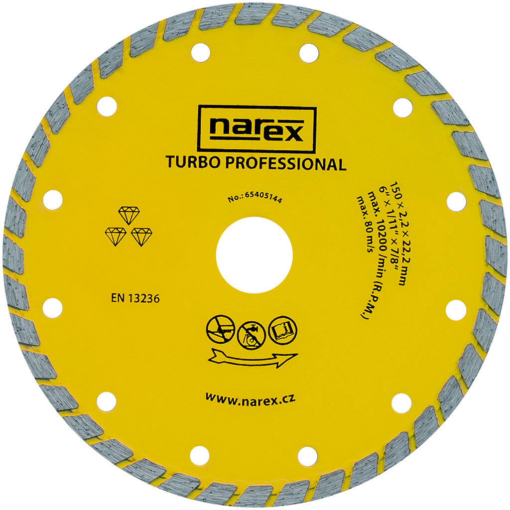 DIA 150 TP Kotouč řezný diamantový pr.150/22,2mm pro stavební materiály - TURBO PROFESSIONAL - 65405144
