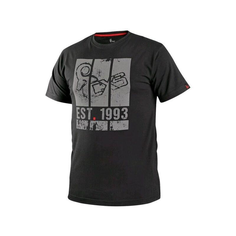 Tričko CXS WILDER, krátký rukáv, potisk CXS logo, černé, vel. L b1/60 - CN-1610-331-800-94