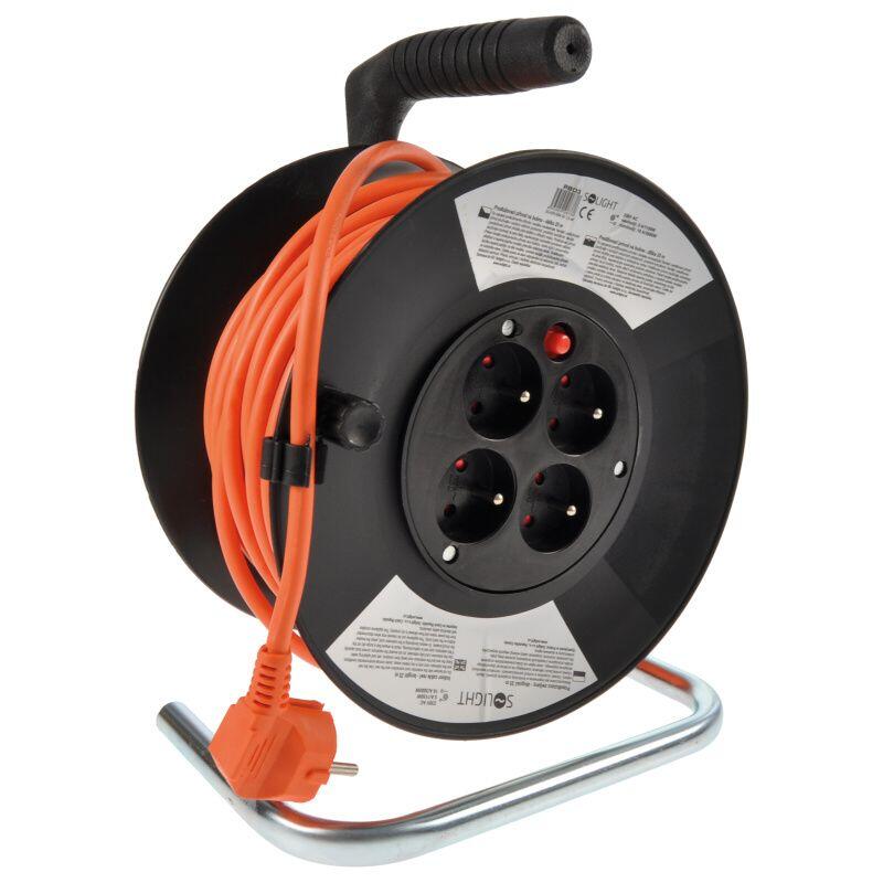 4z prodlužovací přívod - na bubnu, 25m, oranžový kabel, 3x 1,0mm2 b1 - SH-PB15O