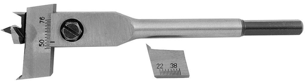 Vrták plochý nastavitelný 22-76mm do dřeva - VB020380802276