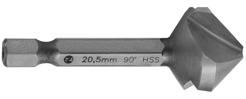 Záhlubník kuželový tříbřitý 90° - bit D20,5mm HSS - CZ844-205