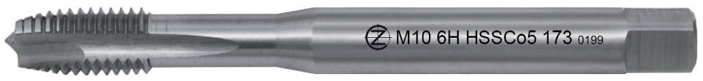 Závitník strojní M8x1,25 ISO2 (6H) HSSCo5 přímá drážka s lamačem třísek DIN371 - 173 - CZZ173-080