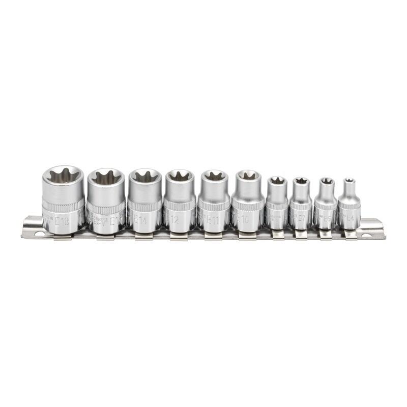 Sada hlavic 1/4,3/8" (E4-E18) TRX E 10d+lišta - JW-S06H310S