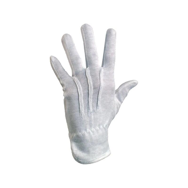 Rukavice MAWA, textilní, s PVC terčíky, bílé, vel. 12 b1/12/600 - CN-3310-002-100-12
