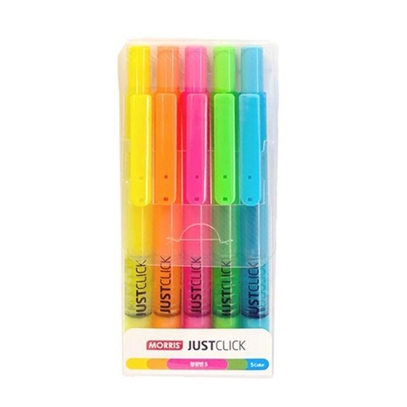 B0768-01:Zvýrazňovač fluorescenční Fix Just Click Highlighter - sada 5 ks, žlutá, růžová, modrá, zelená, oranžová - PC-B0768-01
