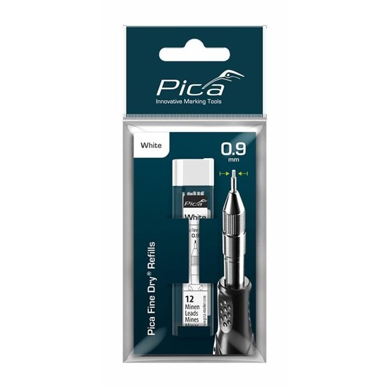 Tuhy náhradní do mikrotužky Pica Fine Dry, bílé, na blistru s euro otvorem - PC-7032/SB