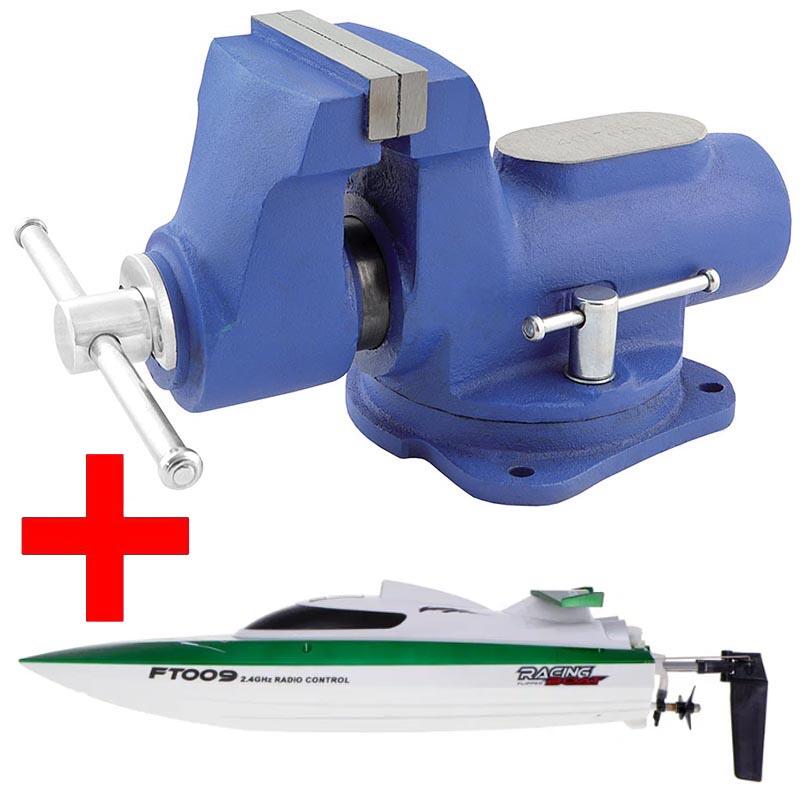 Svěrák 100mm dílenský, Lux b1 + Závodní rychlostní RC loď FT009 Zelená - SET-4CZ-SV-L100-E1