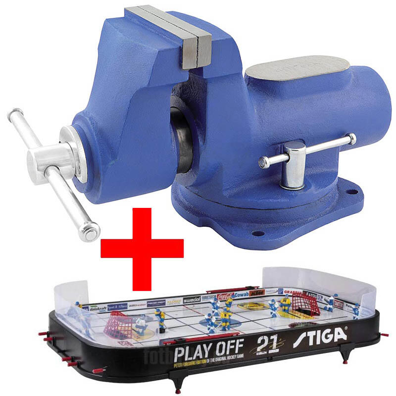 Svěrák 125mm dílenský, Lux b1 + Stiga hokej Play Off 21 (Švédsko - Kanada) - SET-4CZ-SV-L125-E1