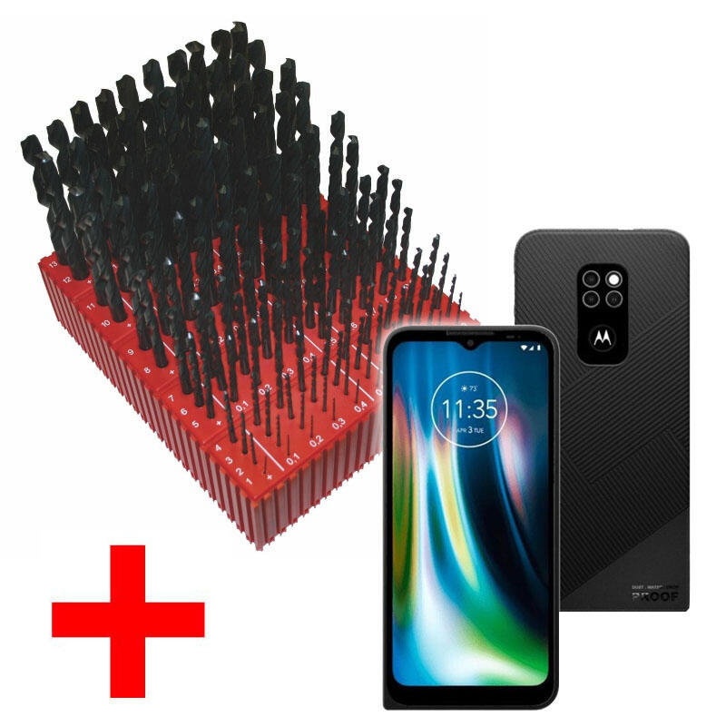 Sada vrtáků 130 dílů MODUL 1,00-13,90x0,1mm ČSN 221121RNHSS Pasivované, plastový stojánek + Mobilní telefon MOTOROLA DEFY - 6,5" IPS 1600 × 720 - SET-SV1121RNHSS-130P-E1