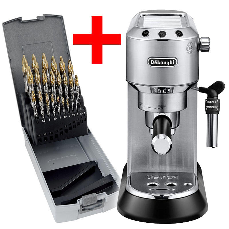 Sada vrtáků 25 dílná, 1,00-13,00x0,5mm S338RGSNHSSCo5TiN Gold Step, plastová krabička + DELONGHI DEDICA EC 685_M Pákový kávovar tlak 15 bar - SET-SV338RGSNHSSCO5TIN-25P-E1