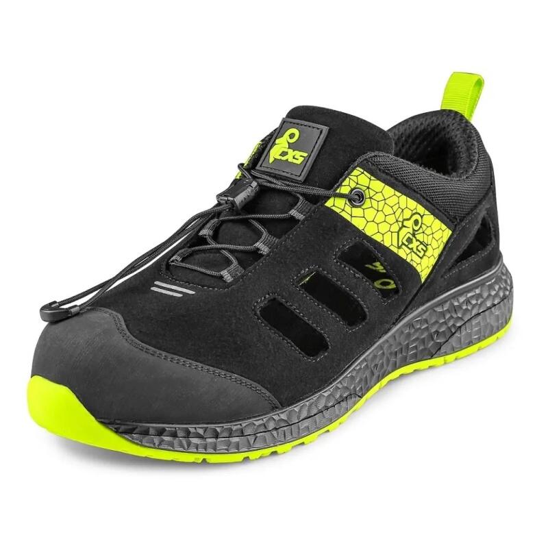 Obuv polobotka perforovaná CXS FIBELINE FLOREA O1, černo-zelená, vel. 39 - CN-2133-049-808-39