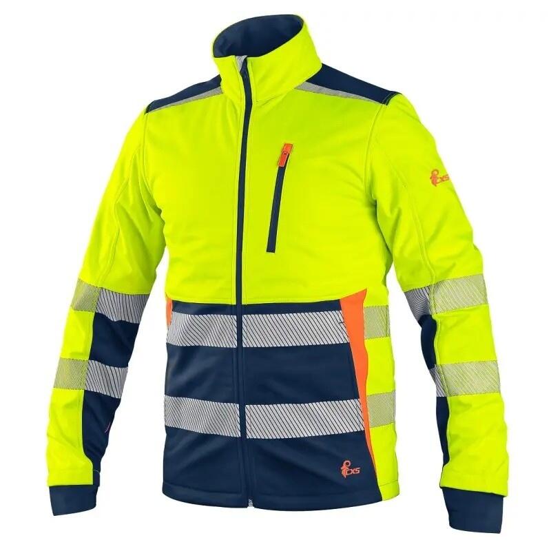 Bunda CXS BENSON, výstražná, softshell, žluto-modrá, vel. 2XL - CN-1117-001-155-96