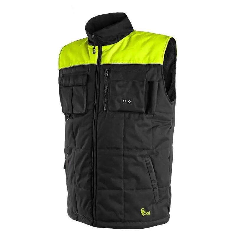 Vesta CXS SEATTLE, zimní,fleece, pánská, černo-žlutá, vel. 4XL b1/10 - CN-1310-002-802-98