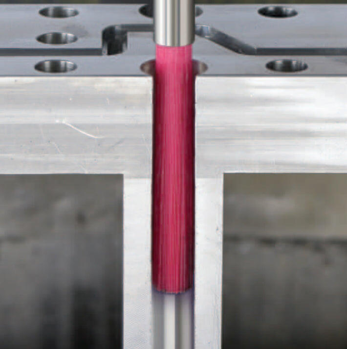Kartáč křížový pro odjehlení Ø 1,5 mm - zrno 1200 (červený - pro hliník, mosaz a měď) - UF-CH-1200-D001,5-2715