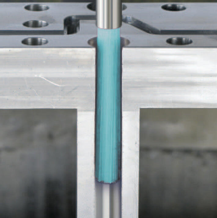 Kartáč křížový pro odjehlení Ø 1,5 mm - zrno 800 (modrý - pro tvrdokov, nerezovou ocel, superslitiny a titan) - UF-CH-0800-D001,5-2515