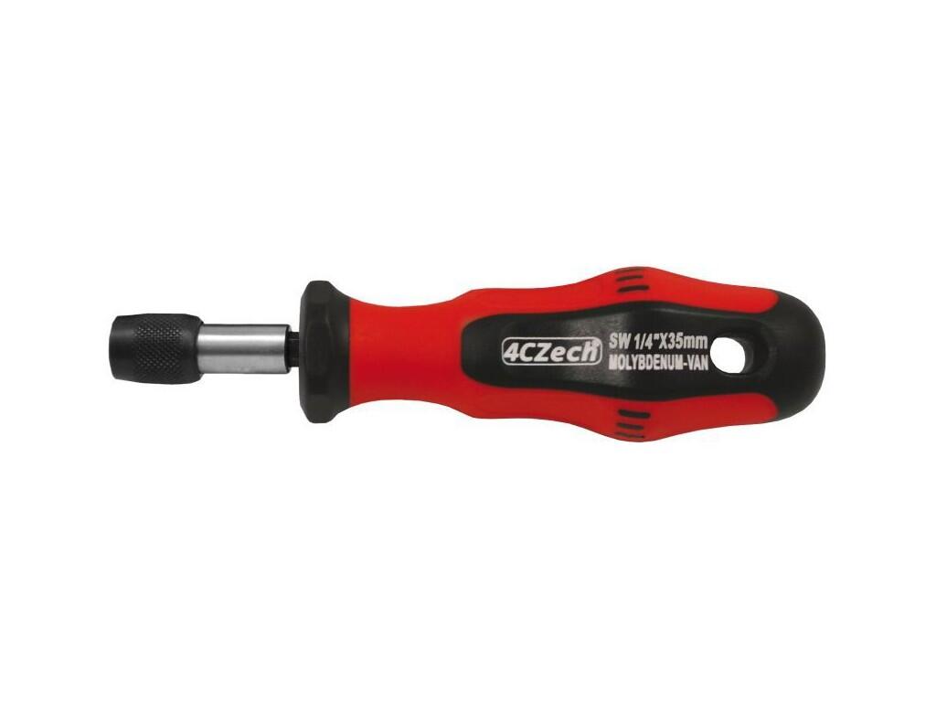 Držák bitů 1/4"  35mm s rukojetí s pojistkou profi - 4CZ-8320-18