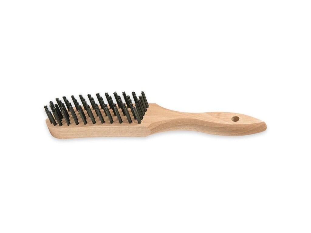 Kartáč s dřevěnou rukojetí Pětiřadý umělé vlákno PBT 0,5 mm - KR1111030