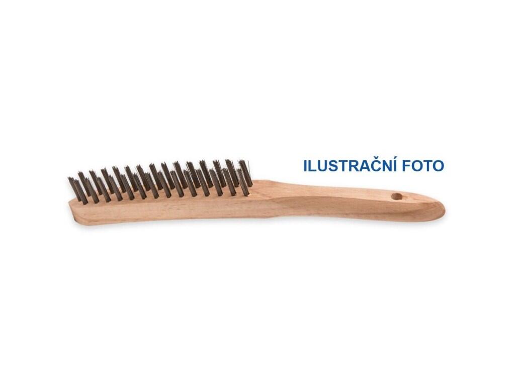 Kartáč s dřevěnou rukojetí Dvouřadý umělé vlákno PBT 0,5 mm - KR1111029