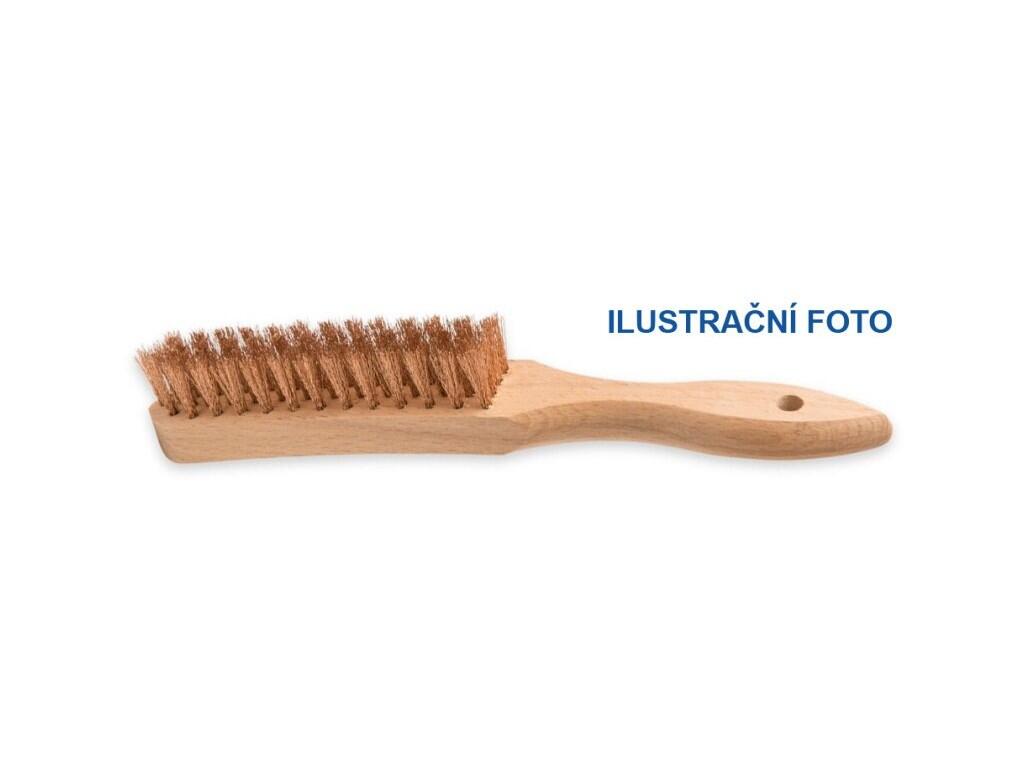 Kartáč s dřevěnou rukojetí Dvouřadý bronz vlnitá 0,20 mm - KR1111069