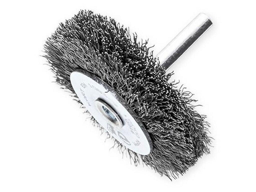 Kotoučový kartáč se stopkou dvouřadý 100x6x20 ocel vlnitá 0,25 mm - KR1274040