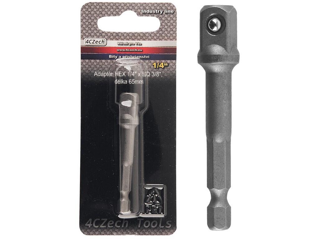 Adaptér HEX 1/4" x SQ 3/8", délka 65mm - 4CZ-8329-07
