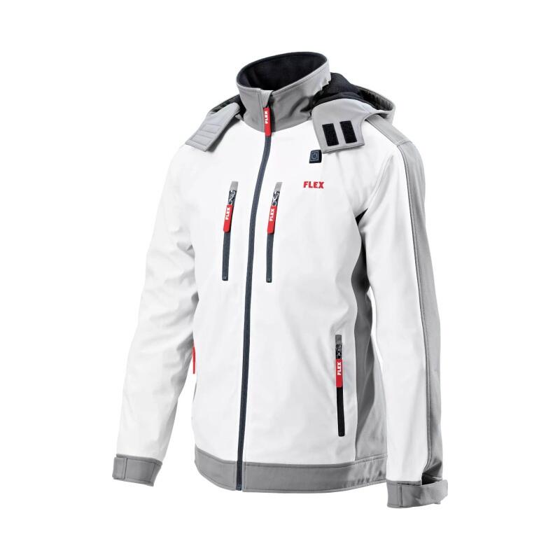 Aku-vyhřívaná bunda Sofshell TJ White 10.8/18.0 XL dámská + PS 10,8/18,0 aku adaptér /FlexPack/ FLEX - FX-511994