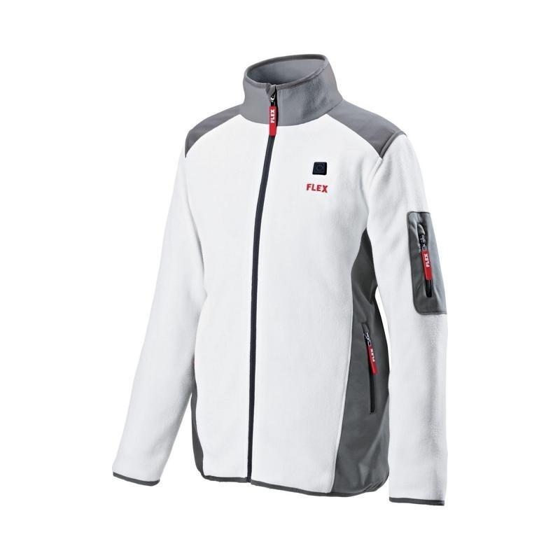 Aku-vyhřívaná bunda fleece TF White 10.8/18.0 3XL pánská + PS 10,8/18,0 aku adaptér /FlexPack/ FLEX - FX-512117