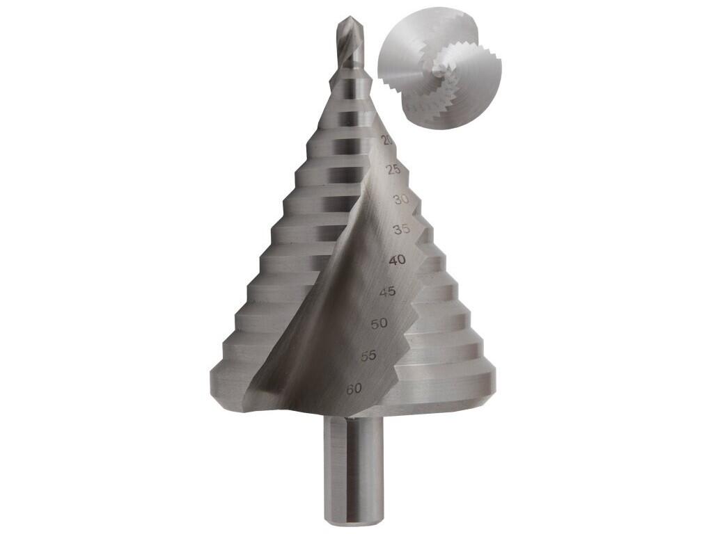 Vrták stupňovitý HSS 6-60mm/12st. 6-10-15-20-25-30-35-40-45-50-55-60 stopka 13mm - VS66HSS