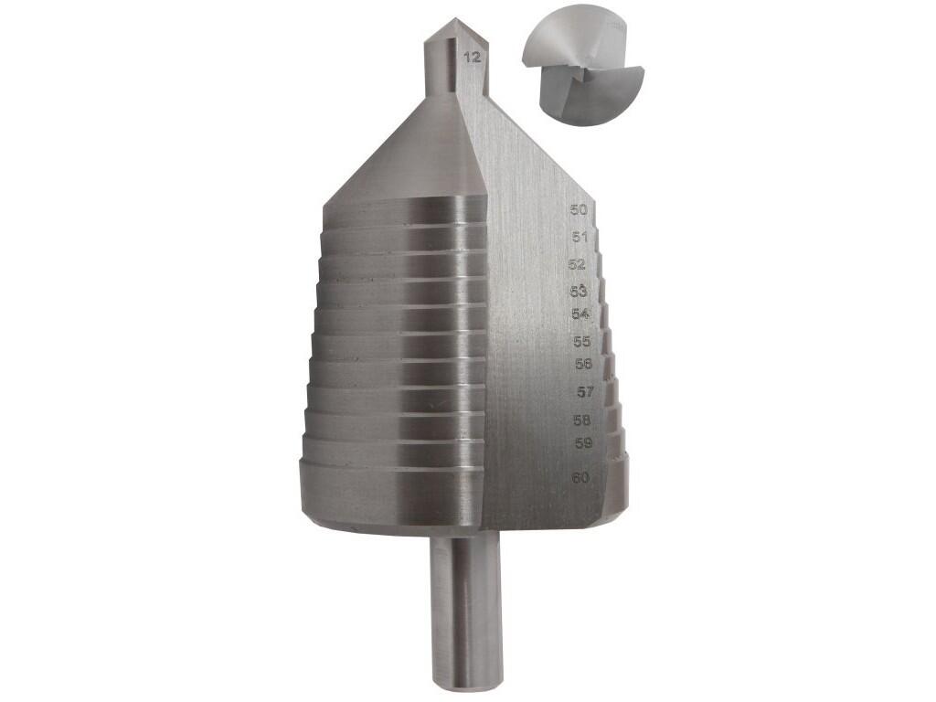 Vrták stupňovitý HSS 50-60mm/12st. (13)-50-51-52-53-54-55-56-57-58-59-60 stopka 13mm - VS56HSS