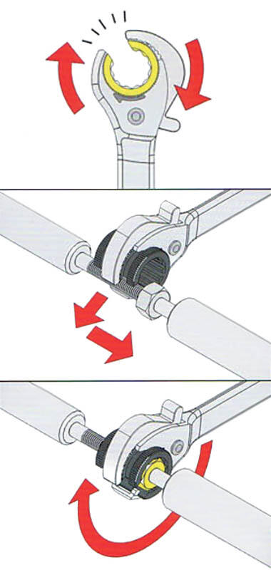 Klíč na převlečné matice 12mm ráčnový - 4CZ-410R-12