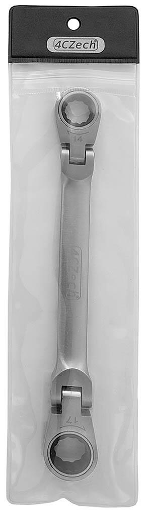 Očkový klíč ráčnový 14x17 mm, kloubový, ISO1711-1 - 4CZ-278RK-14-17